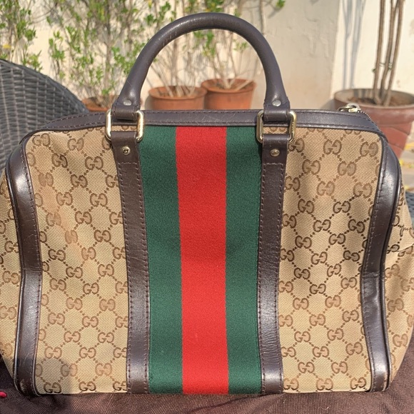 Authentic Gucci Canvas Web Boston Bag. $7️⃣0️⃣ 0️⃣ off PM - Picture 3 of 4